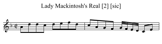 Lady Mackintosh's Real [2] [sic] - staff notation