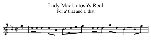 Lady Mackintosh's Reel - staff notation