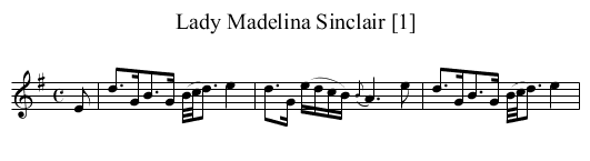 Lady Madelina Sinclair [1] - staff notation