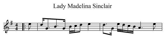 Lady Madelina Sinclair - staff notation
