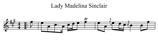 Lady Madelina Sinclair - staff notation