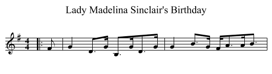Lady Madelina Sinclair's Birthday - staff notation