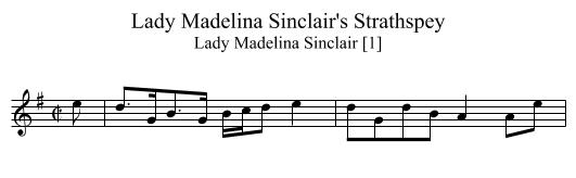 Lady Madelina Sinclair's Strathspey - staff notation