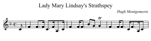 Lady Mary Lindsay's Strathspey - staff notation