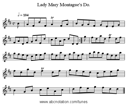 Lady Mary Montague's Do. - staff notation