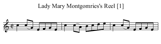 Lady Mary Montgomries's Reel [1] - staff notation