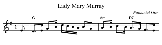 Lady Mary Murray - staff notation