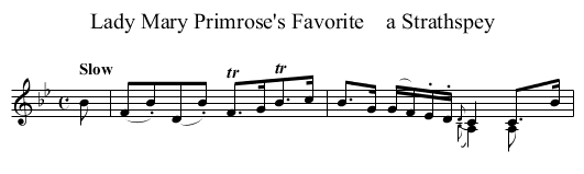 Lady Mary Primrose's Favorite    a Strathspey - staff notation