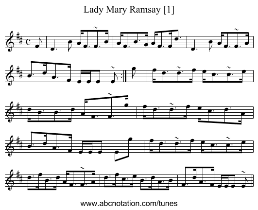 Lady Mary Ramsay [1] - staff notation