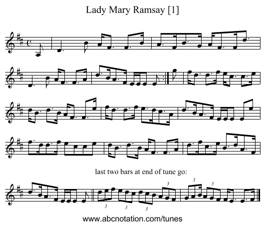 Lady Mary Ramsay [1] - staff notation