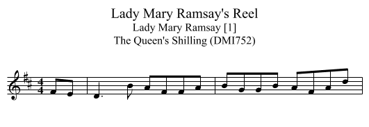 Lady Mary Ramsay's Reel - staff notation
