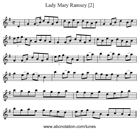 Lady Mary Ramsey [2] - staff notation