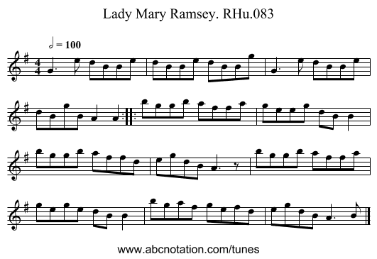 Lady Mary Ramsey. RHu.083 - staff notation