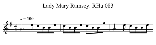 Lady Mary Ramsey. RHu.083 - staff notation