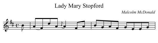 Lady Mary Stopford - staff notation