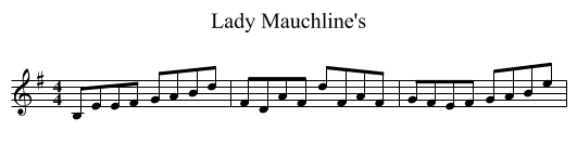 Lady Mauchline's - staff notation