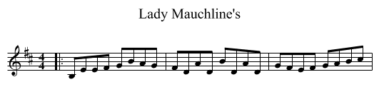 Lady Mauchline's - staff notation