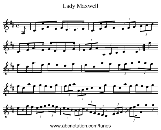 Lady Maxwell - staff notation