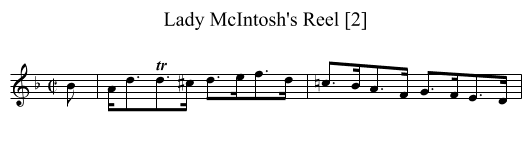 Lady McIntosh's Reel [2] - staff notation