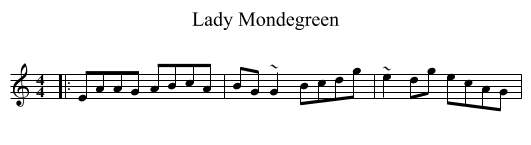 Lady Mondegreen - staff notation
