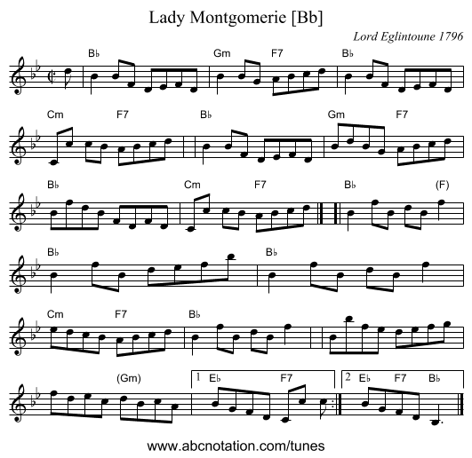 Lady Montgomerie [Bb] - staff notation