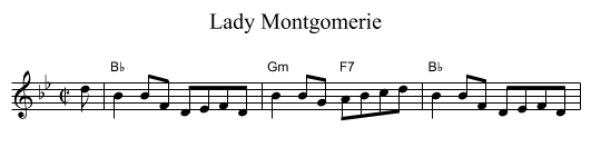 Lady Montgomerie - staff notation