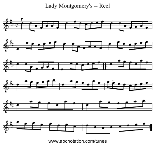Lady Montgomery's -- Reel - staff notation