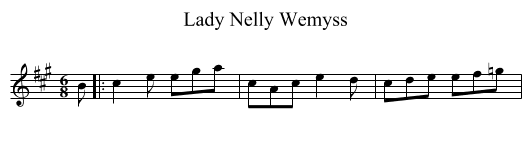 Lady Nelly Wemyss - staff notation