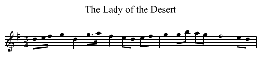 Lady of the Desert, The - staff notation