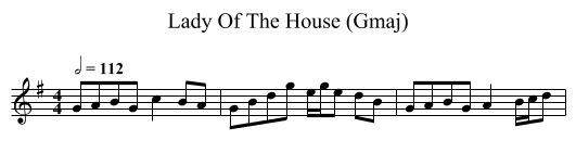 Lady Of The House (Gmaj) - staff notation