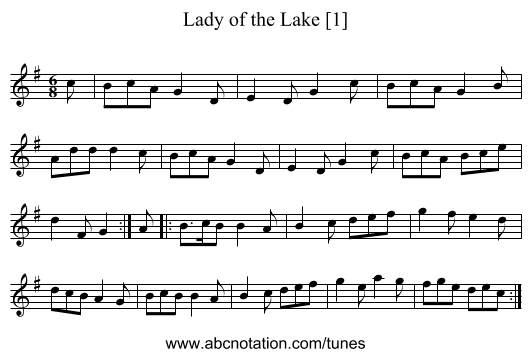 Lady of the Lake [1] - staff notation