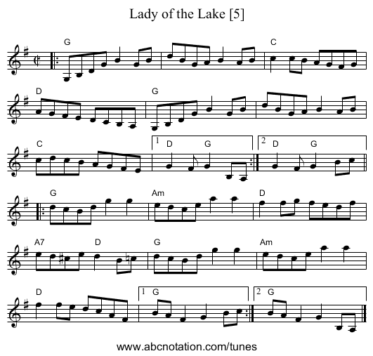 Lady of the Lake [5] - staff notation