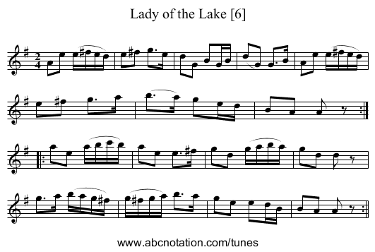 Lady of the Lake [6] - staff notation