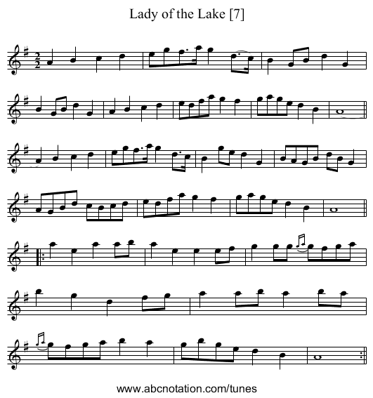 Lady of the Lake [7] - staff notation