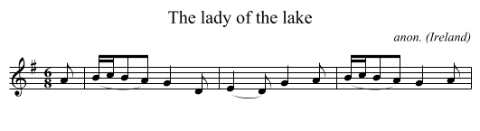 lady of the lake, The  - staff notation