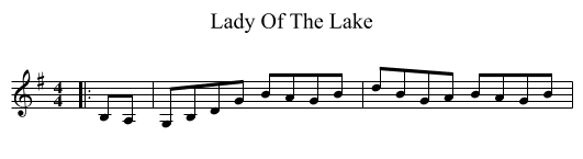 Lady Of The Lake - staff notation