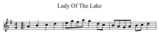 Lady Of The Lake - staff notation