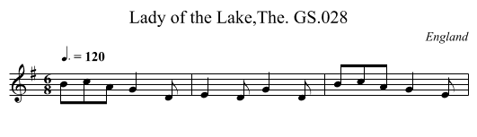 Lady of the Lake,The. GS.028 - staff notation