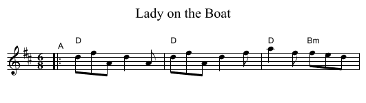 Lady on the Boat - staff notation
