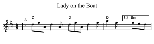 Lady on the Boat - staff notation