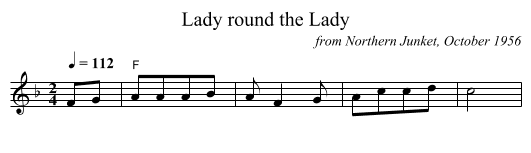 Lady round the Lady - staff notation