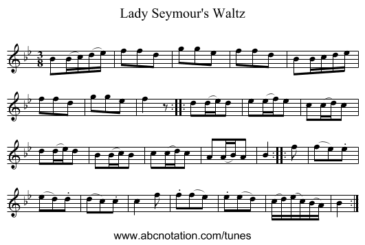 Lady Seymour's Waltz - staff notation