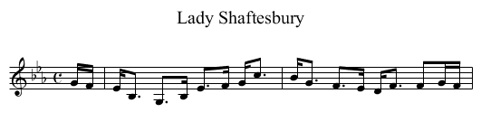 Lady Shaftesbury - staff notation