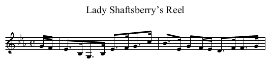 Lady Shaftsberry’s Reel - staff notation