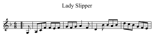 Lady Slipper - staff notation
