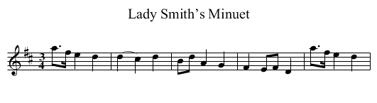 Lady Smith’s Minuet - staff notation