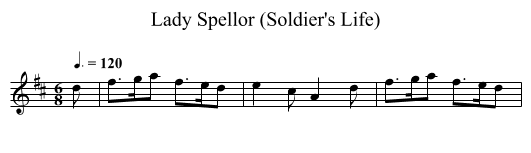 Lady Spellor (Soldier's Life) - staff notation