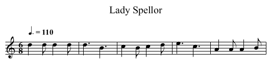 Lady Spellor - staff notation