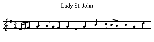 Lady St. John - staff notation