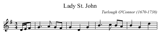 Lady St. John - staff notation